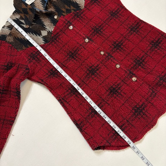 VTG Tasha Polizzi TP Saddleblanket southwestern Aztec fleece Shacket large - Picture 11 of 13